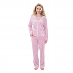 RAIKOU Damen Micro Velours Freizeitanzug Hausanzug mit Reißverschluss Nicki-Anzug Zweiteiliger Schlafanzug mit Strasssteinen