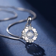 RAIKOU Sterling Silber Halskette Elegant Schlichter Schneeflocken Anhänger Schlüsselbeinkette