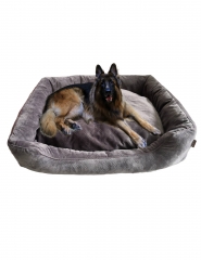 RAIKOU Weiches Luxus Hundebett mit Abnehmbarem Kissen, gepolstertes waschbares Haustierbett Hundekissen Hundesofa Hundekorb