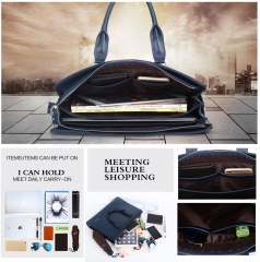Herren-Handtasche aus Kunstleder, Umhängetaschen, Aktentaschen für Arbeit, Büro, Business, PC-Port- 14 Zoll