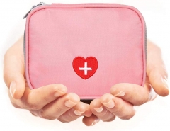 Oxford Gewebe Medizintasche für Notfälle Notfalltaschen Betreuertasche Reiseapotheke Tasche Erste Hilfe Set Medizinkoffer Sanitätstasche Rosa 14cm(L) x 6cm(B) x 11.5cm(H)